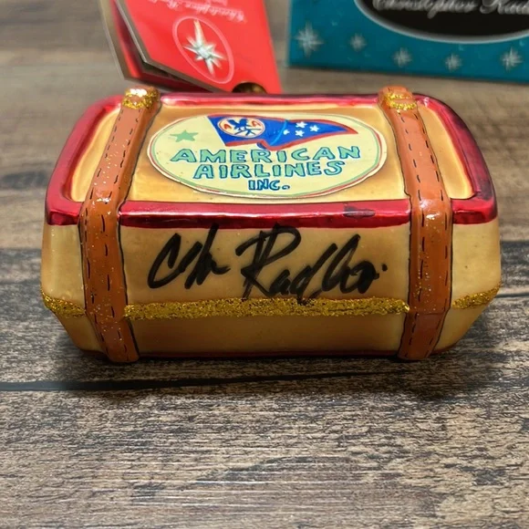 Signed Radko Suitcase Glass ONE OF A KIND “American Airlines Bon Voyage” - Picture 4 of 4
